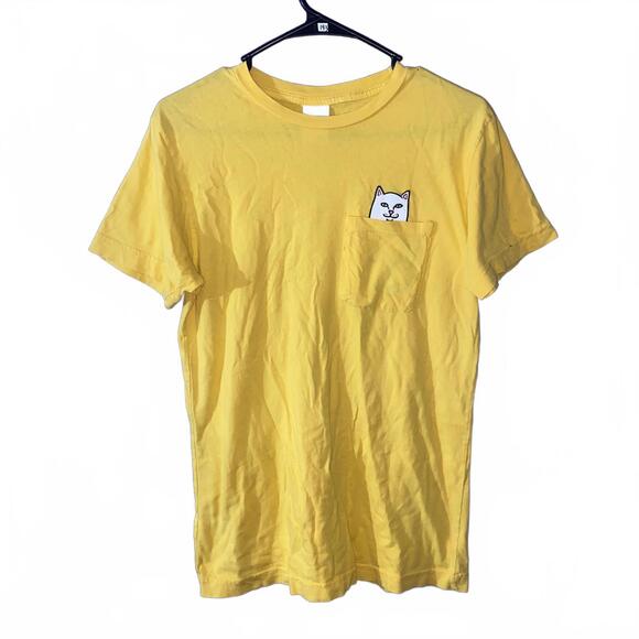 RIPNDIP Other - RIPNDIP Yellow Pocket Cat Graphic Tee Size S Funny Streetwear